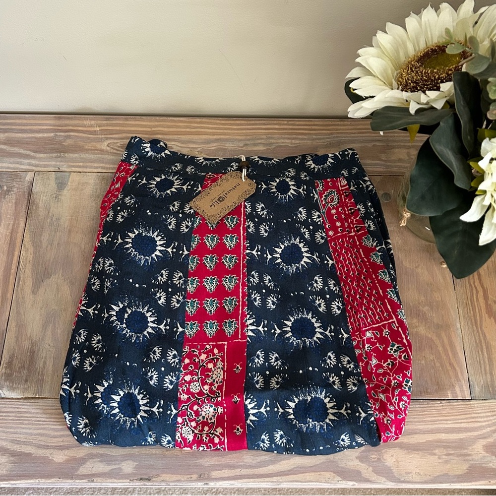Natural Life Navy & Red Boho Maxi Skirt - Picture 2 of 12